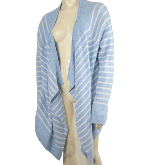 Vineyard Vines Cashmere Striped Cardigan Sweater Blue Women’s XL Soft Knit - Picture 2 of 15